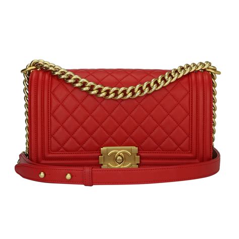 red chanel bag with gold hardware|Chanel quilted bag gold chain.